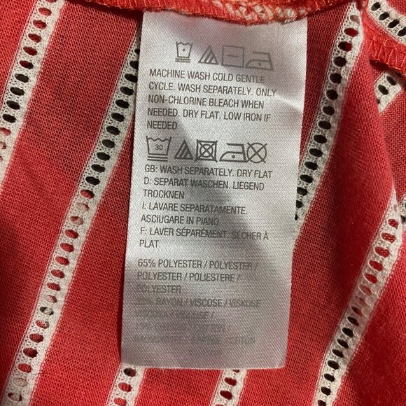 Susan Graver Weekend Open Front Cardigan XL Striped Lightweight Eyelet Casual - Picture 5 of 8